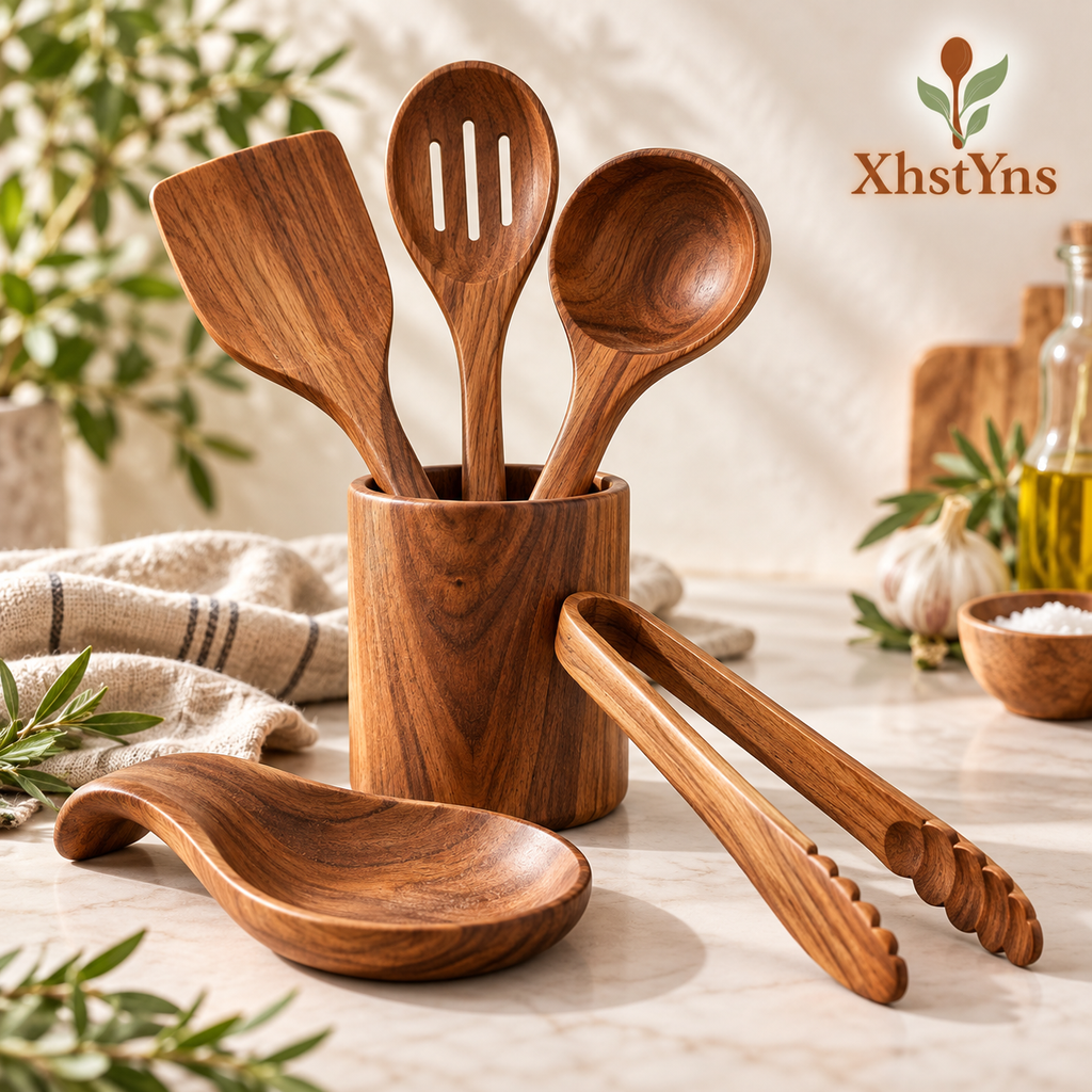 Natural Wood Cooking Utensil Set