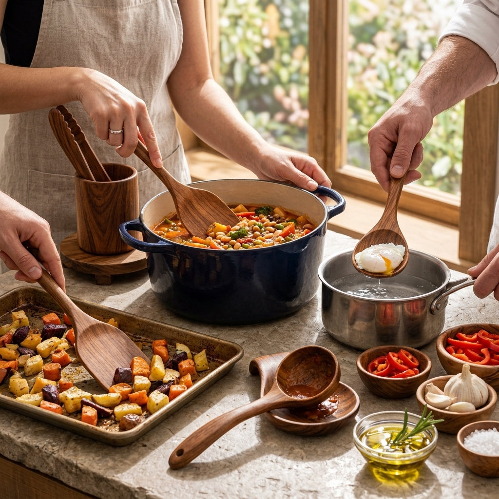 Natural Wood Cooking Utensil Set