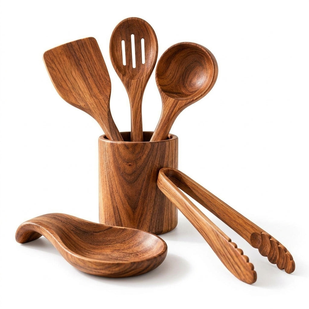 Natural Wood Cooking Utensil Set
