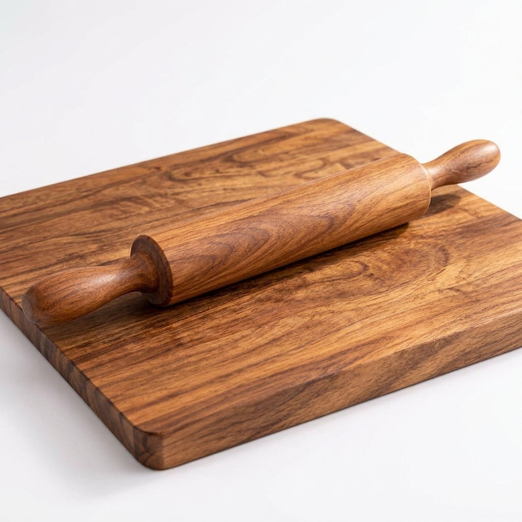 Wooden Rolling Pin & Pastry Board Set